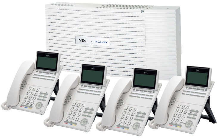 ひかり電話+多機能電話機 4台セット NEC AspireWX「DT500」12ボタン(WH)