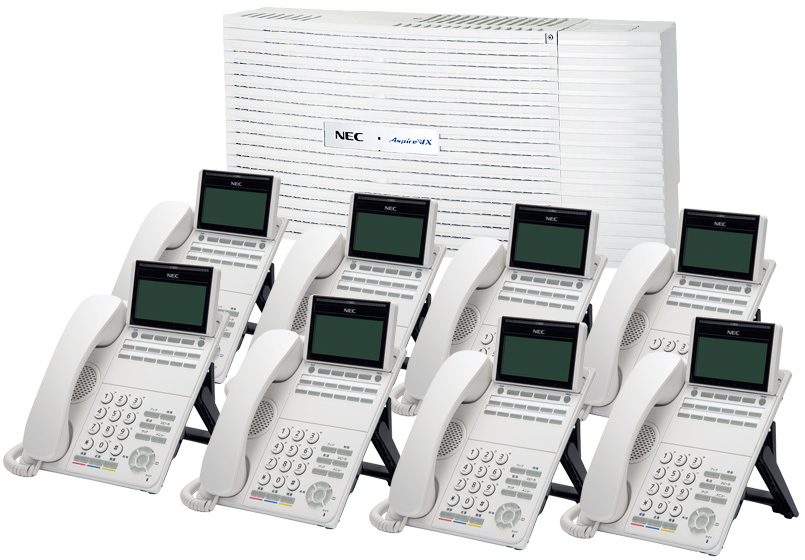多機能電話機 8台セット NEC AspireWX「DT500」12ボタン(WH)のリースと